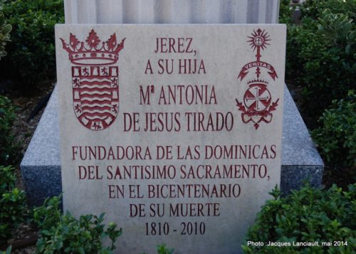 Monument à María Antonia de Jesús Tirado, Jerez de la Frontera, Andalousie, Espagne