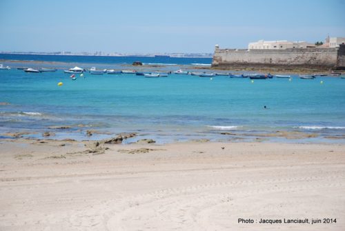 Plage de la Caleta, Cádiz, Andalousie, Espagne