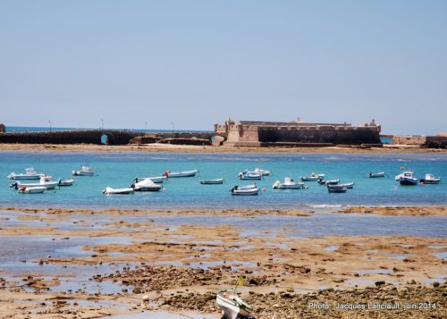 Marina de la Playa de la Caleta, Cádiz, Andalousie, Espagne