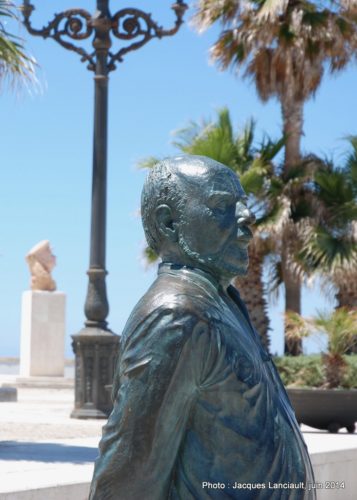 Statue de Fernando Quiñones, Cádiz, Andalousie, Espagne
