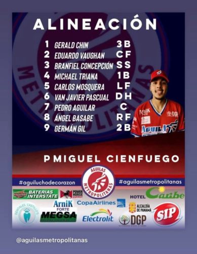 Miguel Cienfuegos, Águilas Metropolitanas, Ligue de baseball professionnel du Panama