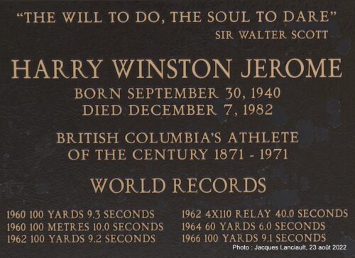 Monument à Harry Jerome, parc Stanley, Vancouver, Colombie-Britannique