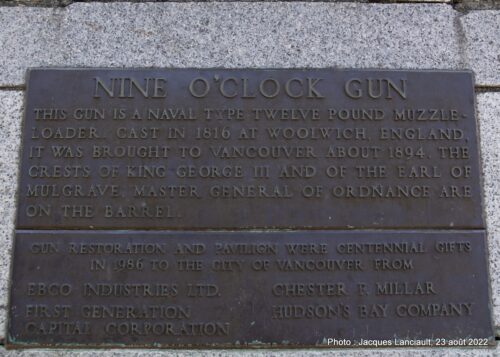 Nine O’Clock Gun, parc Stanley, Vancouver, Colombie-Britannique
