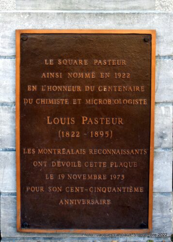 Louis Pasteur, place Louis-Pasteur, Montréal, Québec