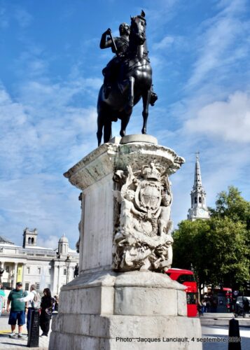 Statue équestre George IV, Trafalgar Square, Londres, Royaume-Uni