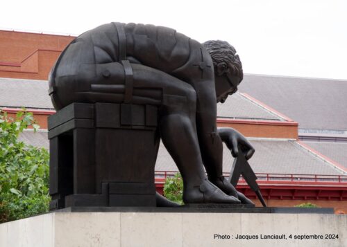 Sculpture de Newton, British Library, Londres, Royaume-Uni