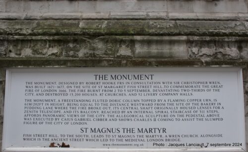 The Monument, Londres, Royaume-Uni