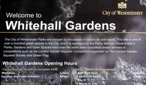 Whitehall Gardens, Londres, Royaume-Uni