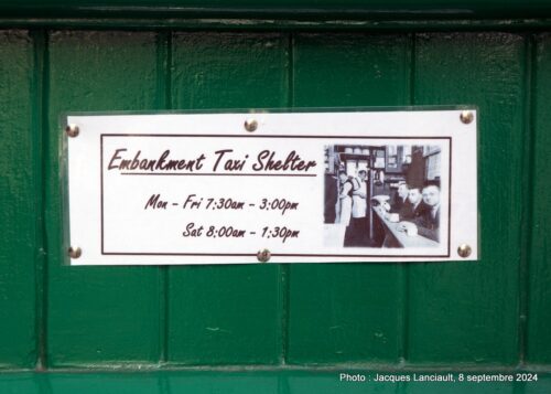 Cabmen’s Shelter, Embankment Place, Londres, Royaume-Uni