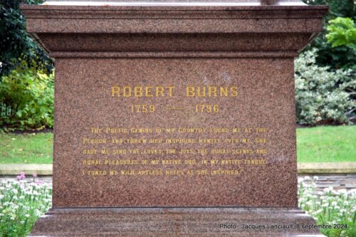Mémorial de Robert Burns, Victoria Embankment Gardens, Londres, Royaume-Uni