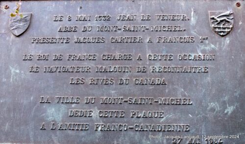Plaque commémorative, Mont-Saint-Michel, France