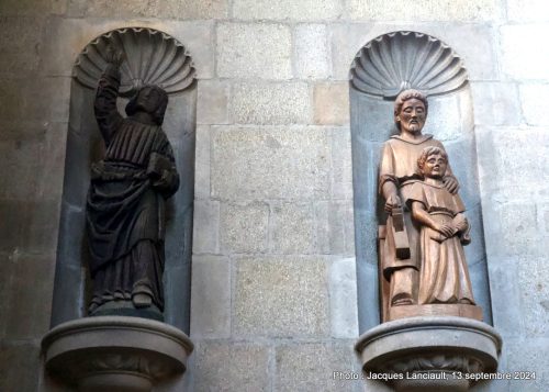 Statues, cathédrale Saint-Vincent, Saint-Malo, Bretagne, France