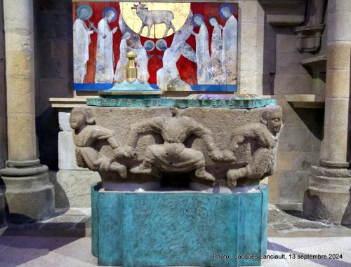 Baptistère, cathédrale Saint-Vincent, Saint-Malo, Bretagne, France