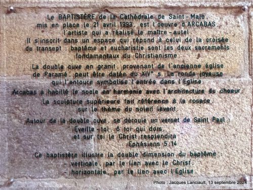Baptistère, cathédrale Saint-Vincent, Saint-Malo, Bretagne, France