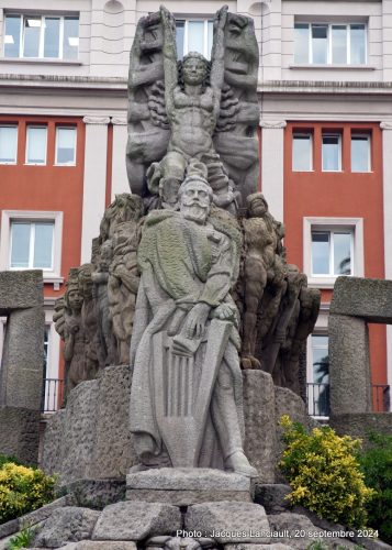 Monument à Manuel Curros Enríquez, La Coruña, Galice, Espagne