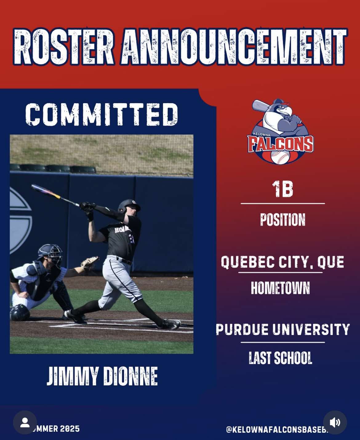 Jimmy Dionne, Falcons de Kelowna, West Coast League
