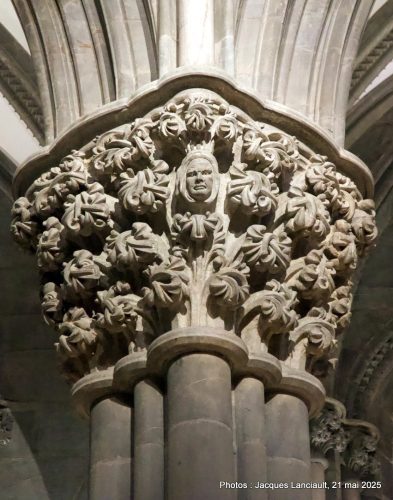 Chapiteaux de colonnes, cathédrale de Nidaros, Trondheim, Norvège