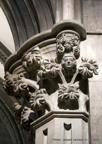 Chapiteaux de colonnes, cathédrale de Nidaros, Trondheim, Norvège