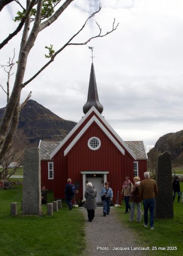 glise de Flakstad, archipel des îles Lofoten, Norvège