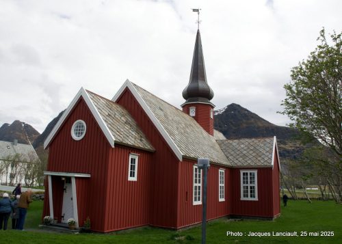 glise de Flakstad, archipel des îles Lofoten, Norvège