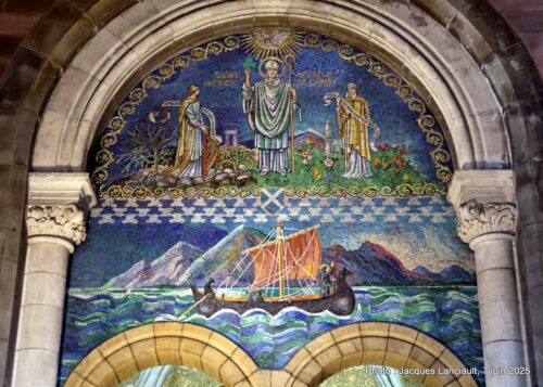 Murale de Saint-Patrick, Cathédrale Sainte-Anne, Belfast, Irlande du Nord, Royaume-Uni