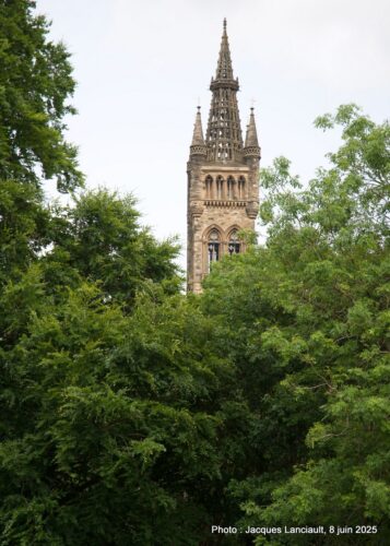 Tour de l’Université de Glasgow, Glasgow, Écosse, Royaume-Uni