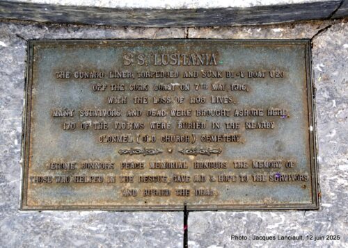 Mémorial de la paix du Lusitania, Cobh, République d’Irlande