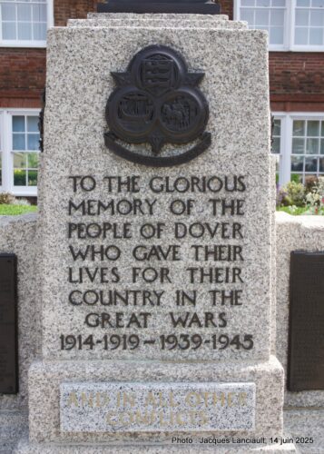 Dover War Memorial, Douvres, Angleterre, Royaume-Uni