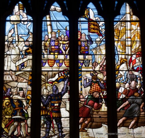 Vitrail, Stone Hall, Maison Dieu, Douvres, Angleterre, Royaume-Uni