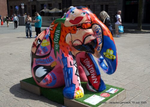 Elephant Parade, place de la Bourse, Amsterdam, Pays-Bas