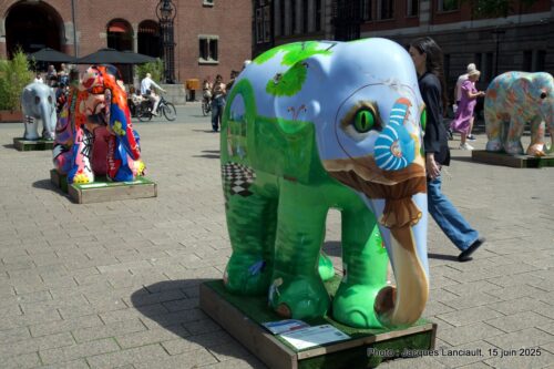 Elephant Parade, place de la Bourse, Amsterdam, Pays-Bas
