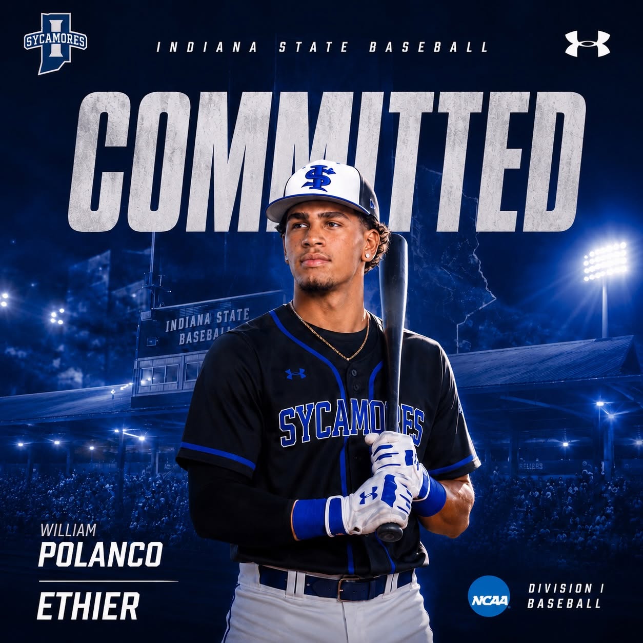 William Polanco Éthier, University Indiana State, NCAA DI