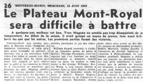 Montréal-Matin 15 juin 1955